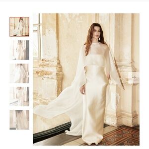 Huong Bourique Charlotte Dress Chic Cream Long Sleeve Gown